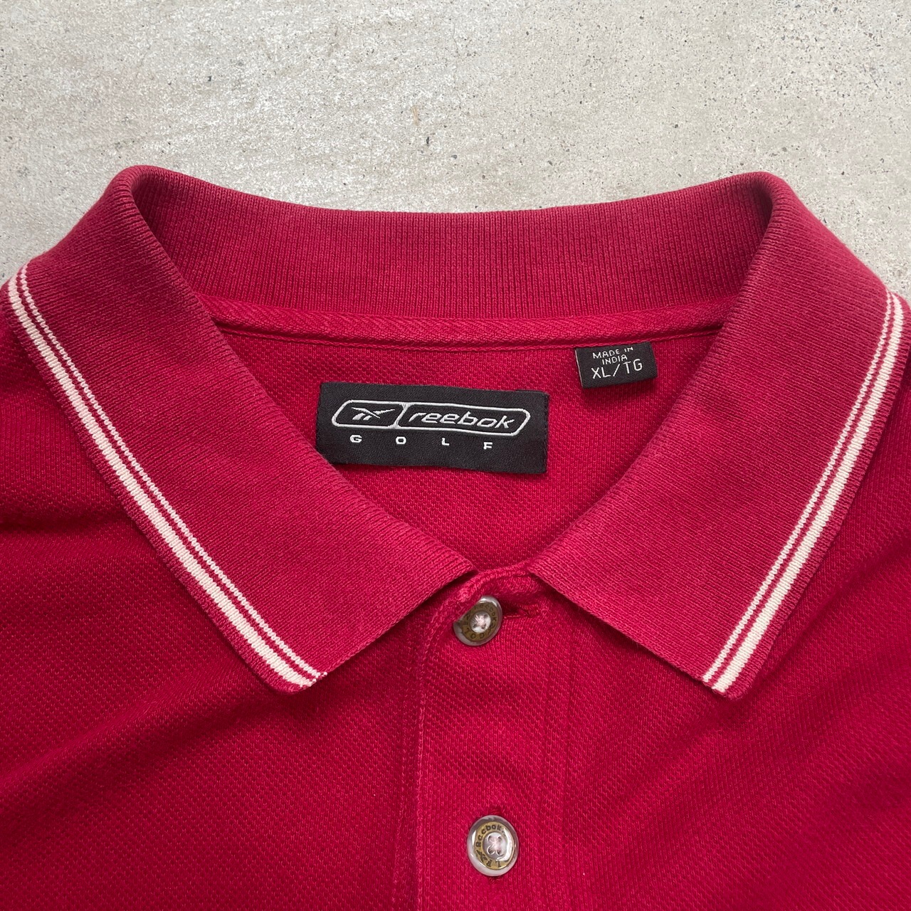 Reebok GOLF リーボック ゴルフ ポロシャツ 鹿の子 メンズXL 古着 赤色 