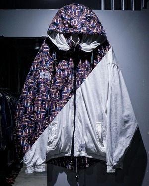 【add (C) vintage】90's Reversible & Hood Detachable Zip Up Rave Jacket