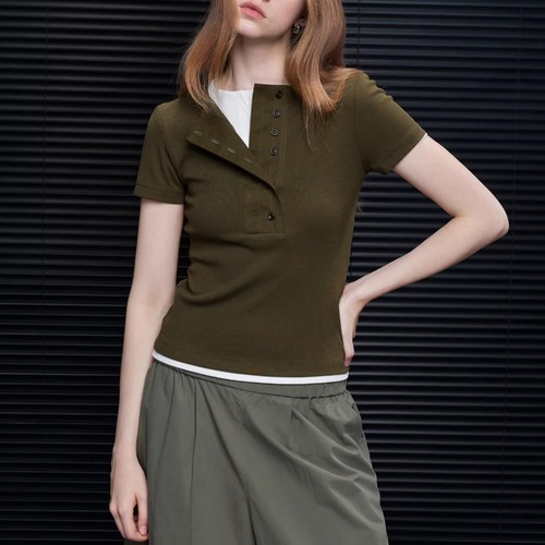 ヘンリーネックショートTシャツ ・20834