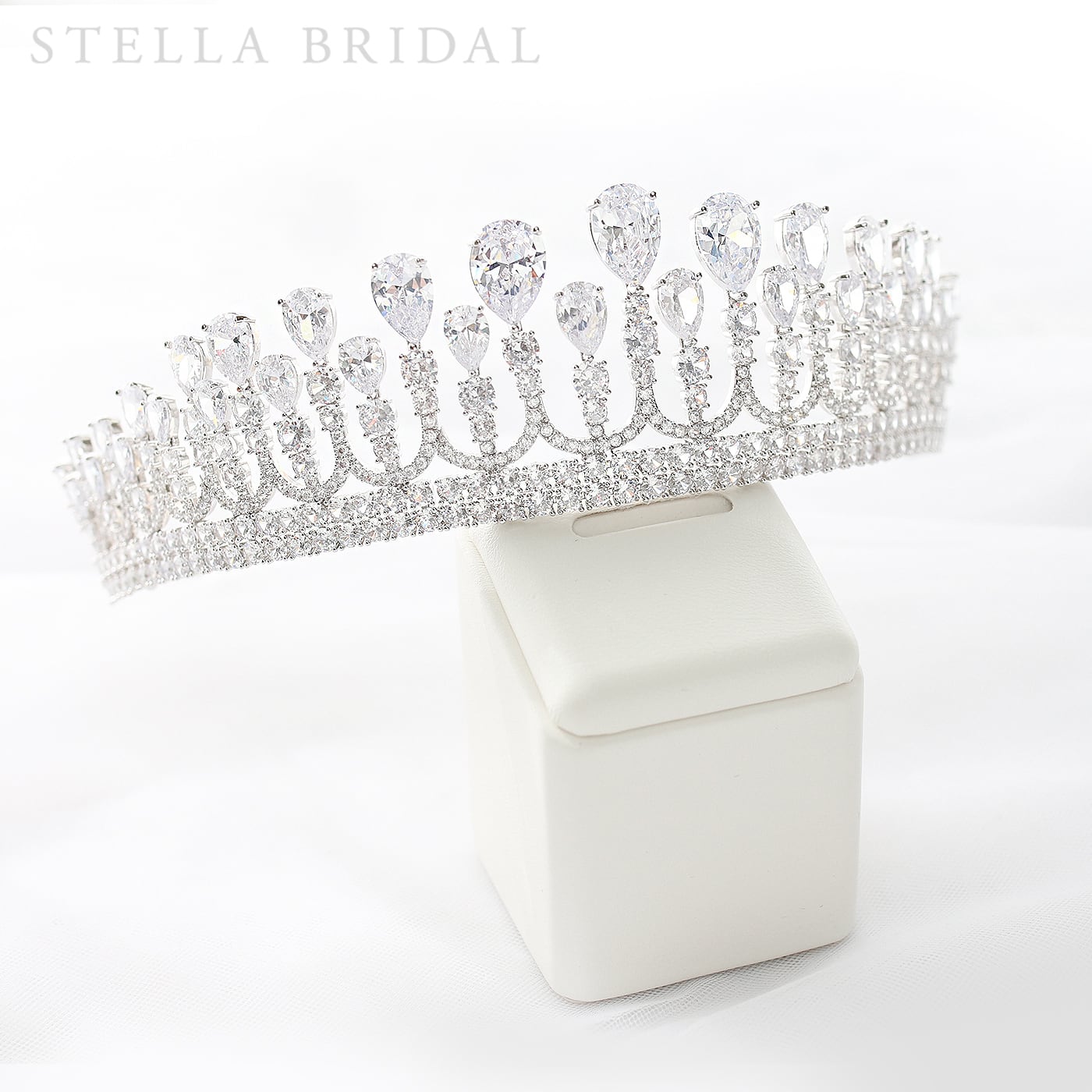 キュービックジルコニア ウェディングティアラ Inez - イネス II