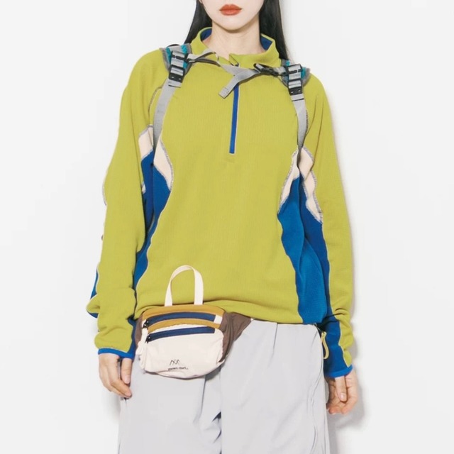 ハーフジップ配色プルオーバー C00979