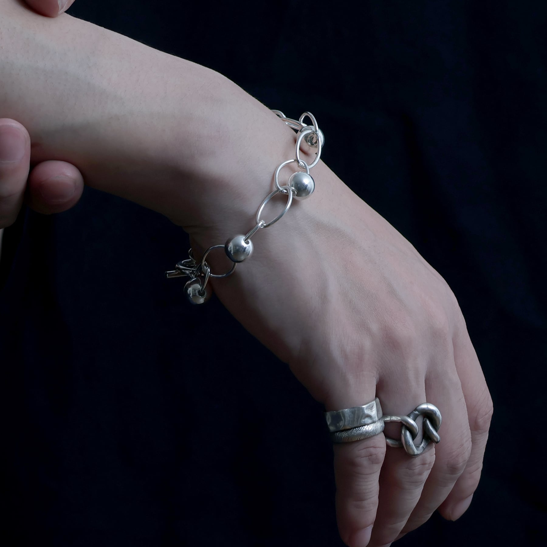 oval chain with ball mix design bracelet [luslep8] / Y2405BWB5302