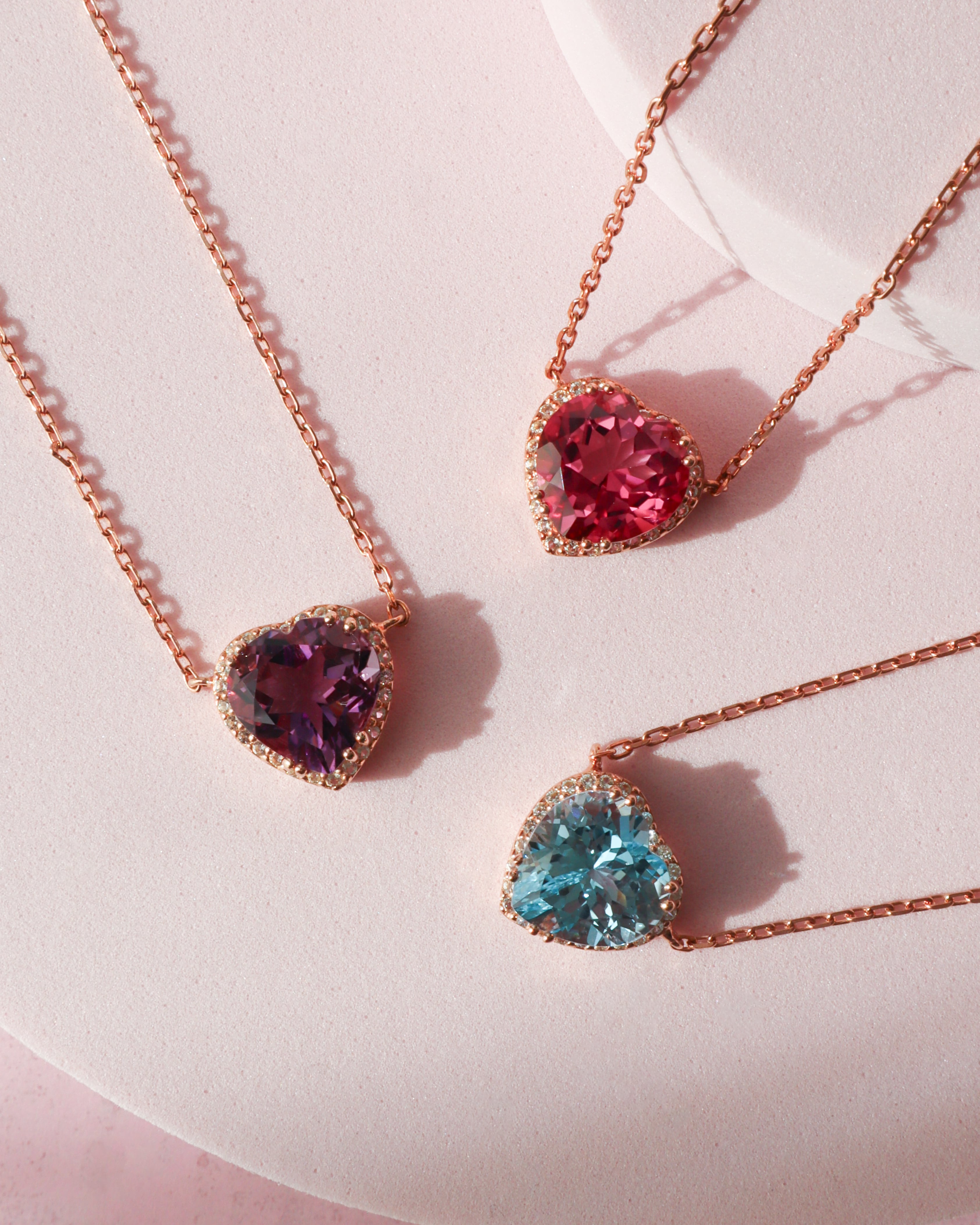 アメジストHalo ハートNecklace | ＜天然石ジュエリー＞Sally's