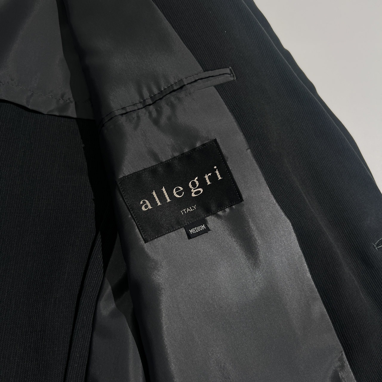 allegri ITALY アレグリ ピケ風 セットアップ サマー スーツ M/W91 /メンズ/チャコール系/テンセル100%/背抜き/上下セット