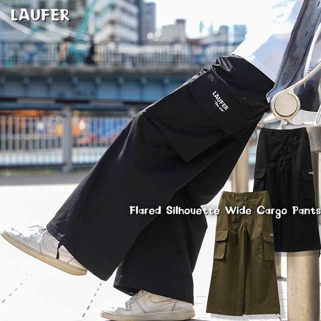 ＼SALE／◆フレアシルエットワイドカーゴパンツ◆lf-24202