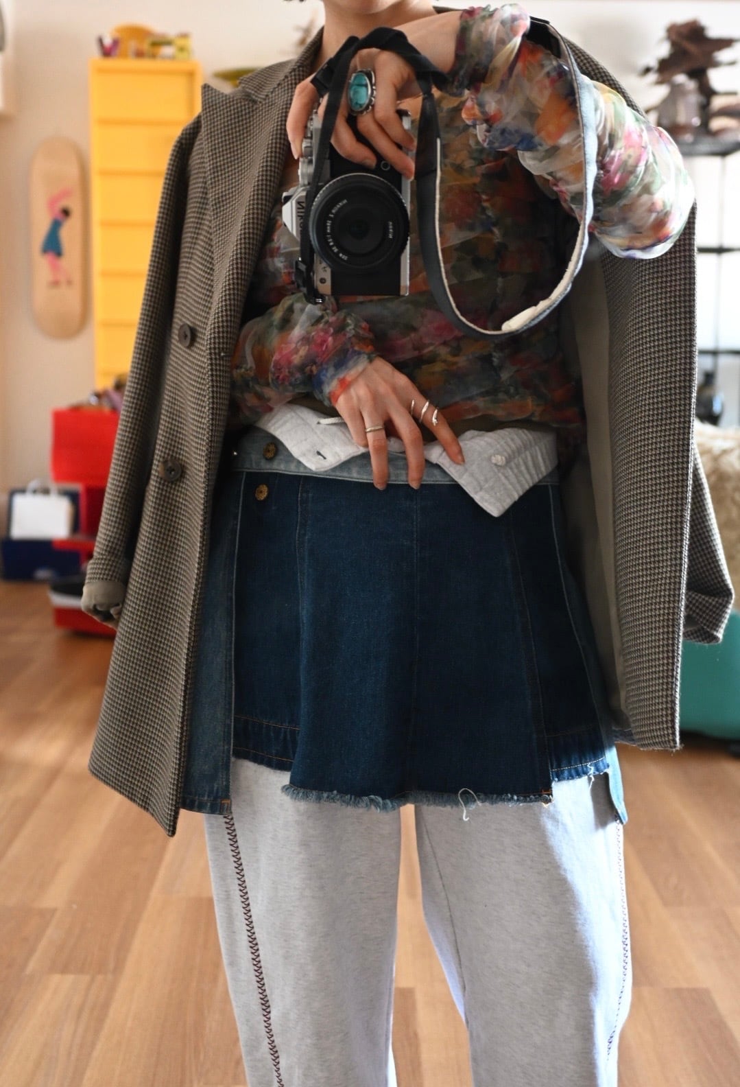 157】2way mini wrap skirt / 157F510-combo | woadblue ONLINE STORE