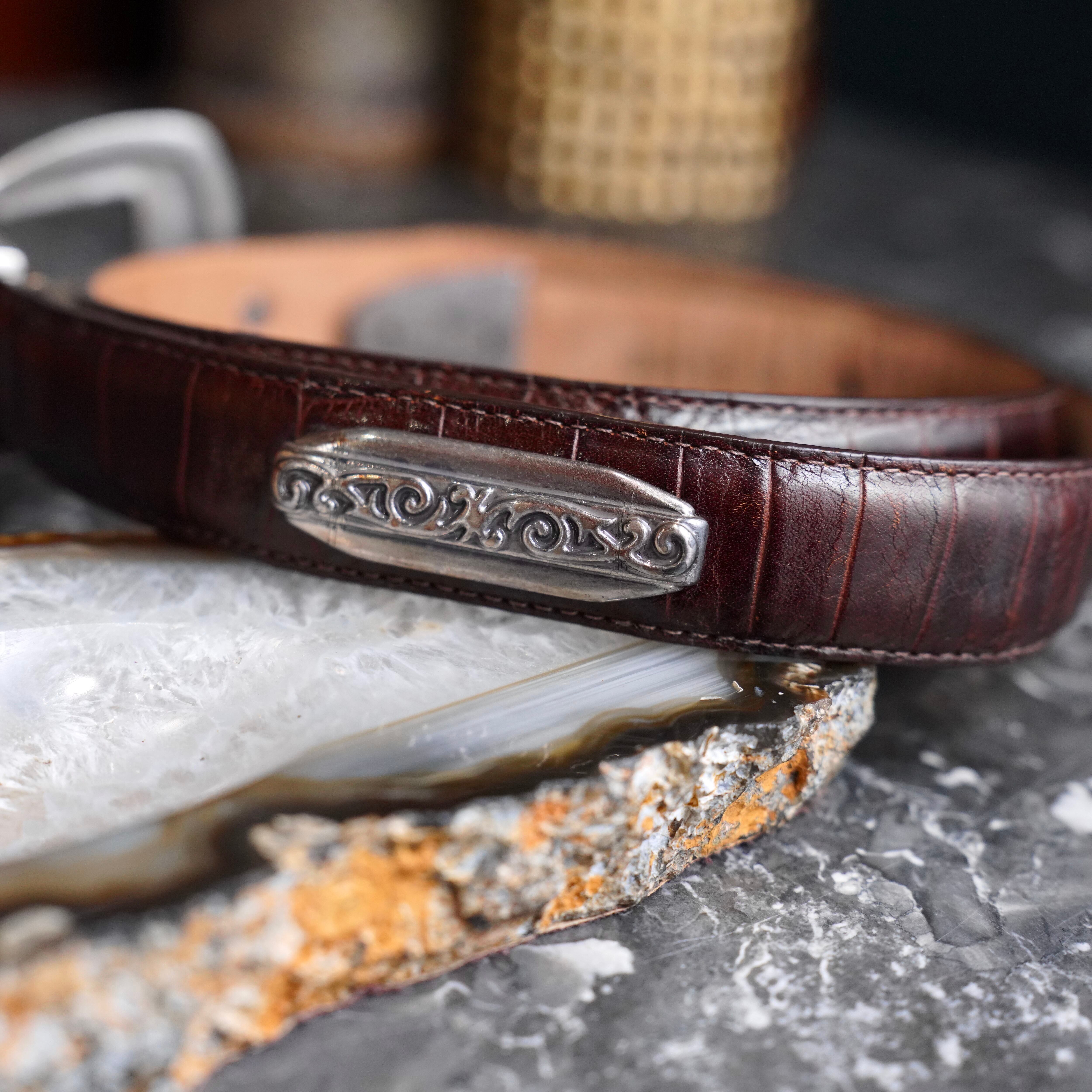 BRIGHTON★　USA VINTAGE ウエスタン　レザー　ベルト USA VINTAGE BRIGHTON BUCKLE DESIGN LEATHER BELT/アメリカ古着