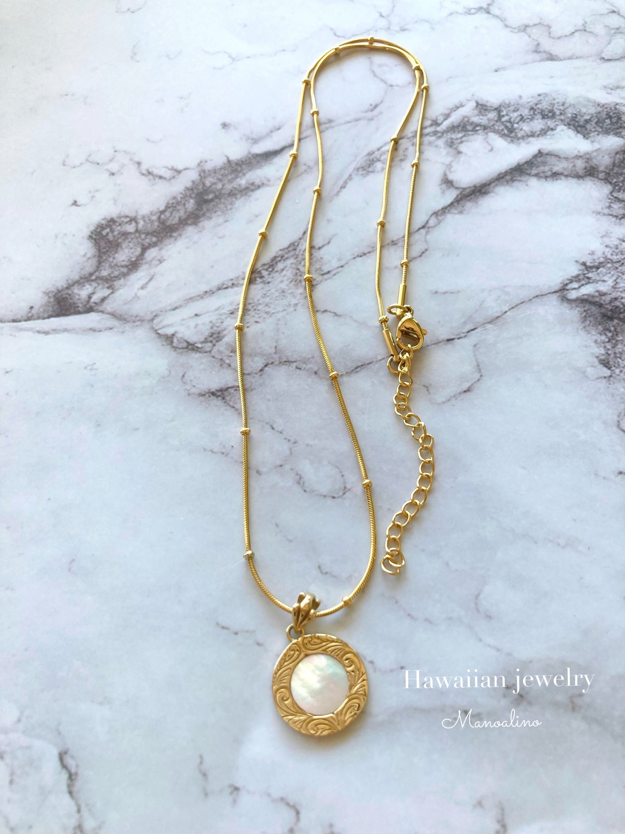 Mother of perl necklace Hawaiian jewelry(ハワイアンジュエリーマザーオブパールネックレス)