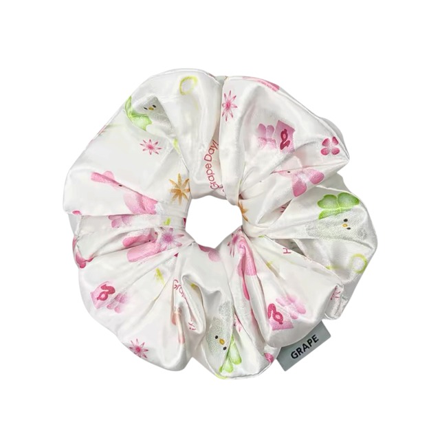 【GRAPE】Printed Satin Scrunchie