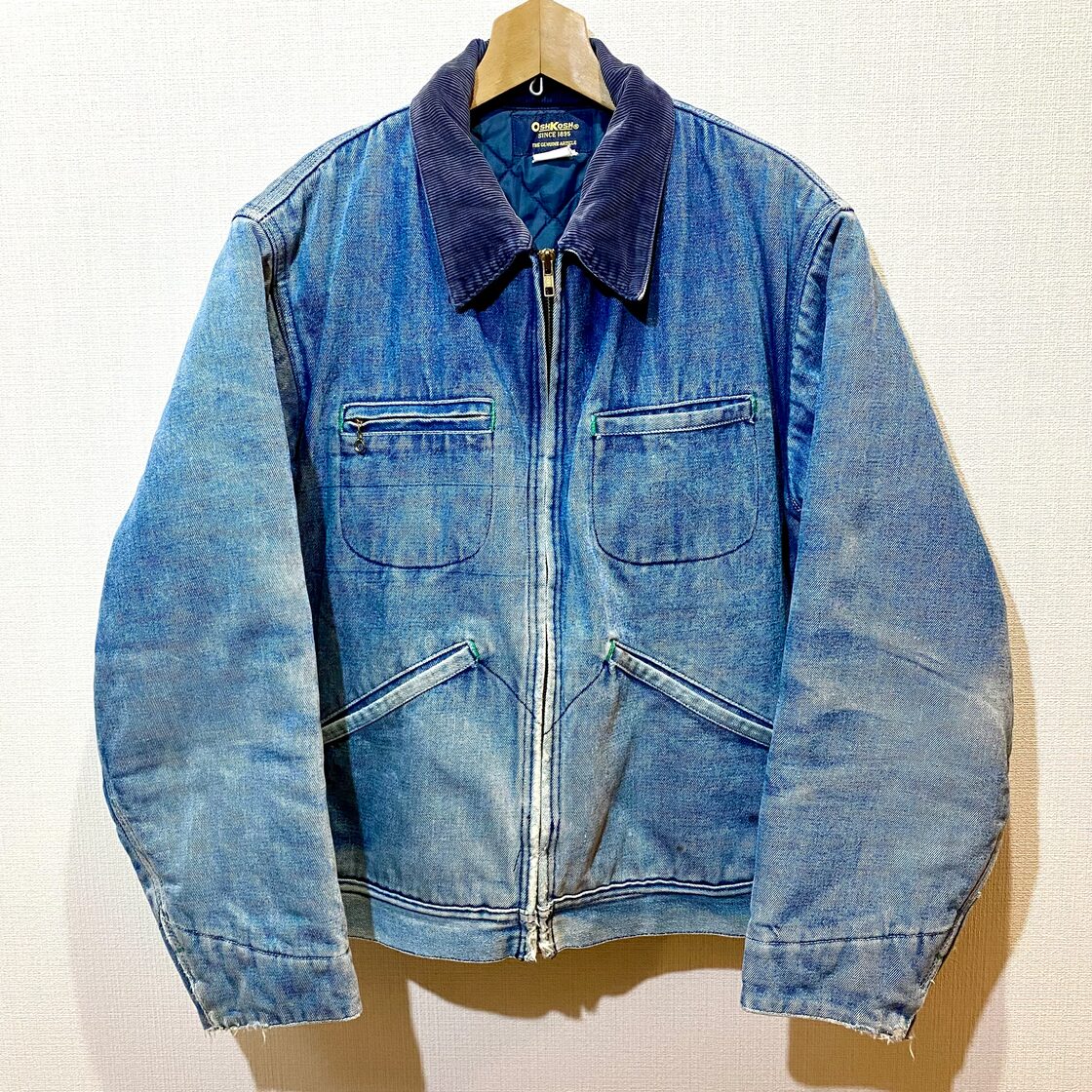 80s ビンテージ オシュコシュ デニムカバーオールジャケット 