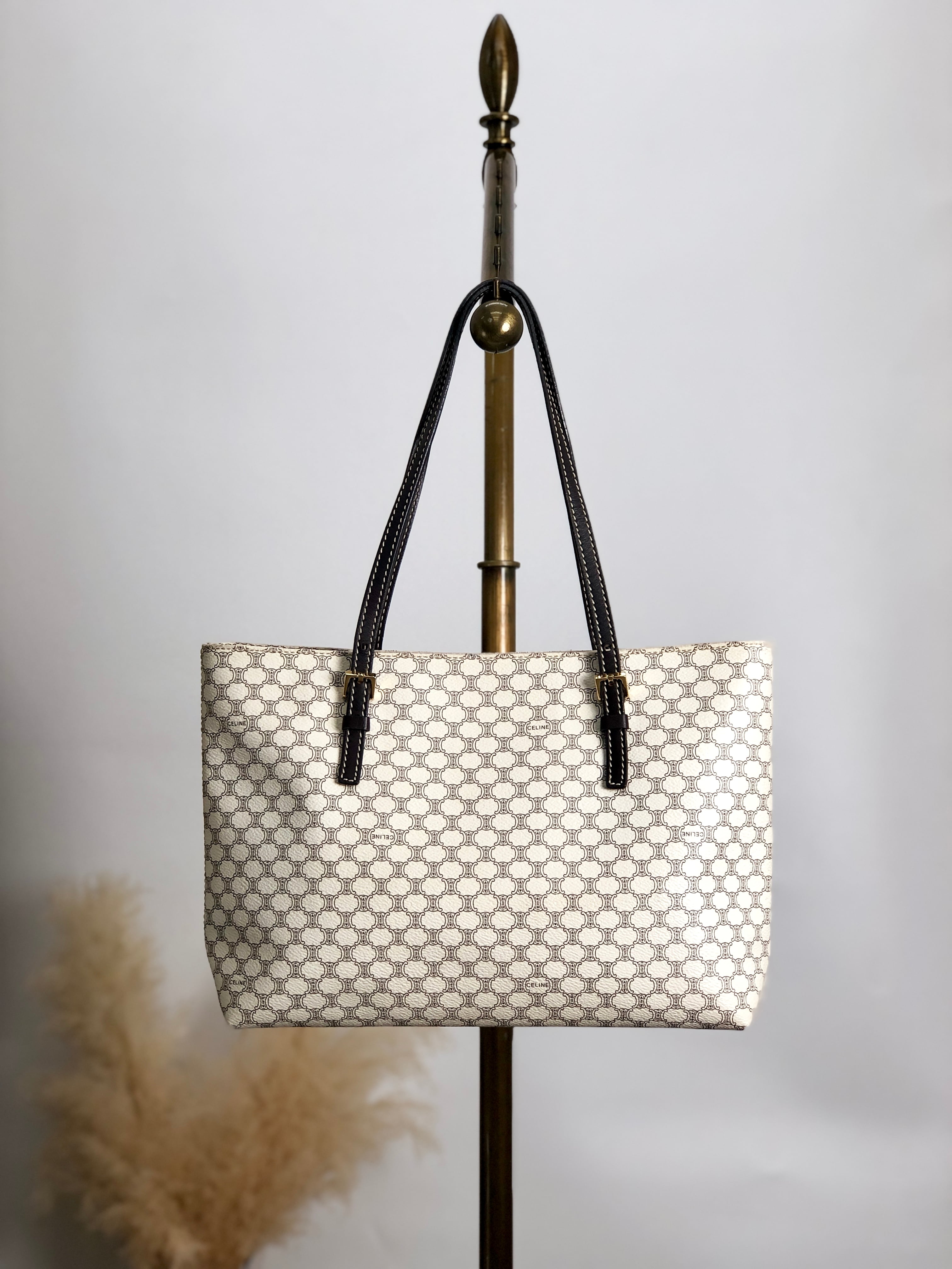 CELINE セリーヌ マカダム トートバッグ ホワイト PVC vintage 