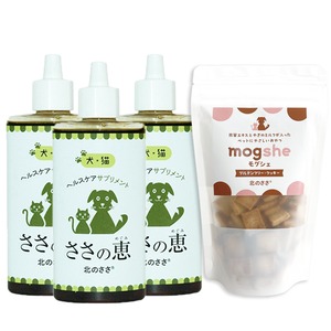 ささの恵100ｇ×3本 , 犬・猫用クッキーmogshe モグシェ 100g×1個