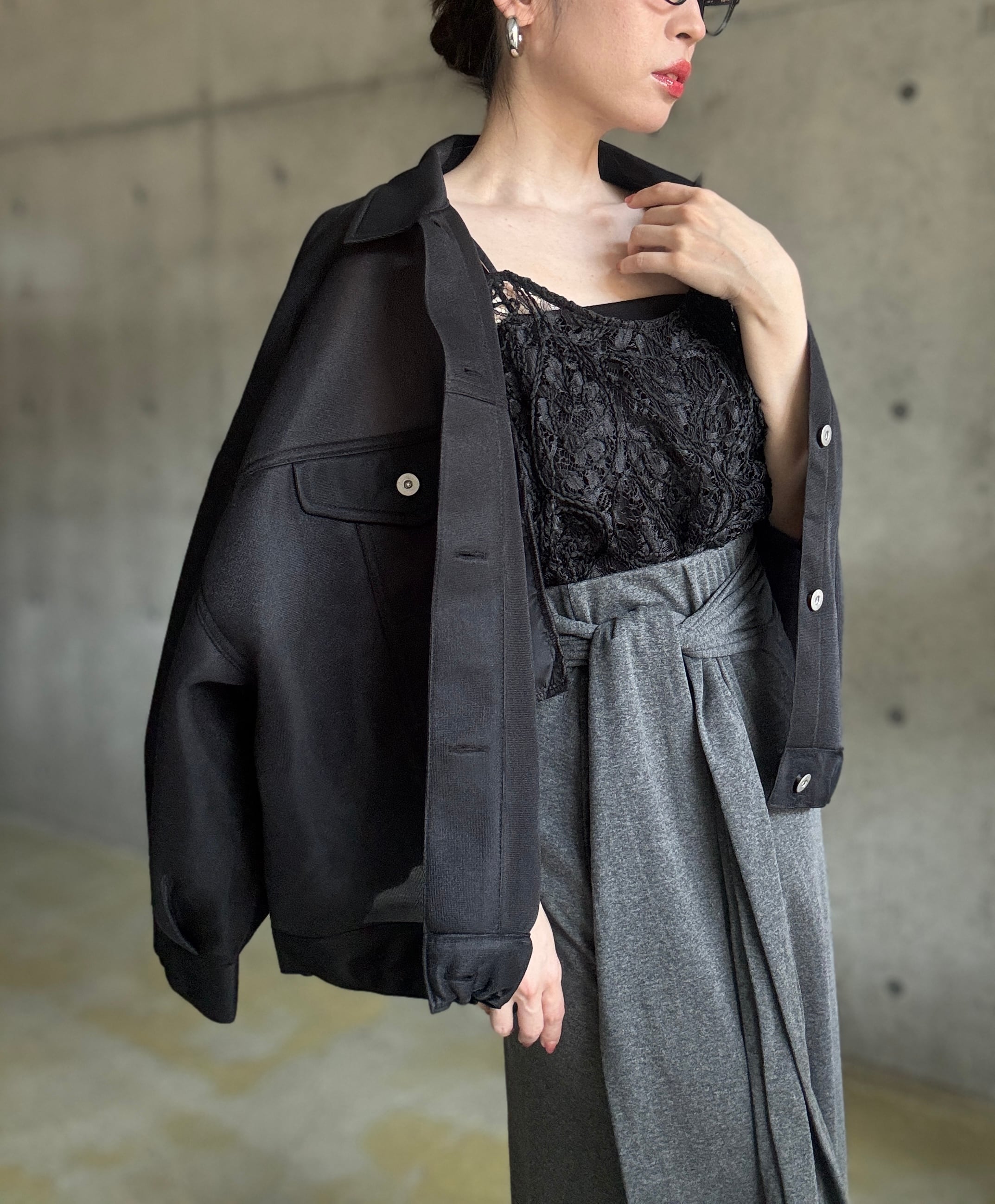 即納】コード刺繍キャミソールチュニック【ブラック】 | eeny