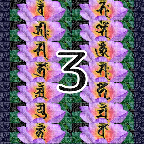 商品画像３の色の蓮華Bに手書き梵字B１４種セット。サイズ：１２００×４００（px）