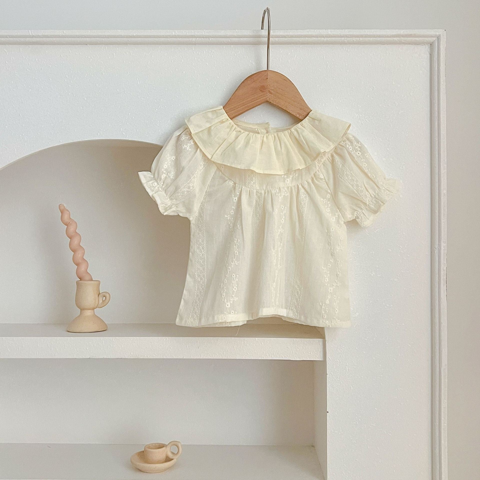 苔*読様 BABY 姫袖総レースブラウス つけ襟おまけ BABY♡総