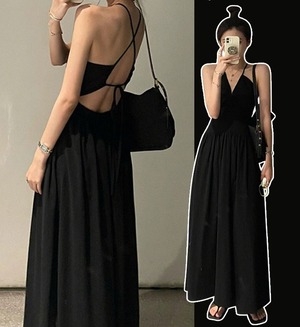 背中開き バッククロス ロング キャミソールワンピース レディース ワンピース サマーワンピ ロング マキシ ノースリーブ Vネック Aライン 切り替え ドレープ バックリボン バックコンシャス ハイウエスト かわいい 大人可愛い シンプル おしゃれ ラフ エレガント セクシー 無地 春 夏 秋 ママ 通勤 学生 学校 通学 デート お出かけ リゾート 旅行 海 プール ビーチ 公園 女子会 休日 重ね着 脚長 普段使い 着回し S M L XL 2XL 3XL 大きいサイズ 白 ホワイト 黒 ブラック