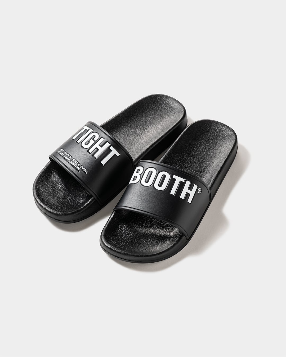 TIGHTBOOTH / BIG LABEL SLIDE SANDAL / BLACK