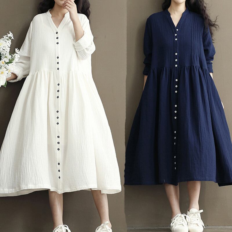 【新作】【送料無料】 829＃ヴィンテージソフトシンコットンマタニティロングドレス春秋ラージサイズゆったりとした服妊娠中の女性妊娠 大きめサイズ スプリング 春物 オータム 秋物 ビンテージ AL expec42270381774