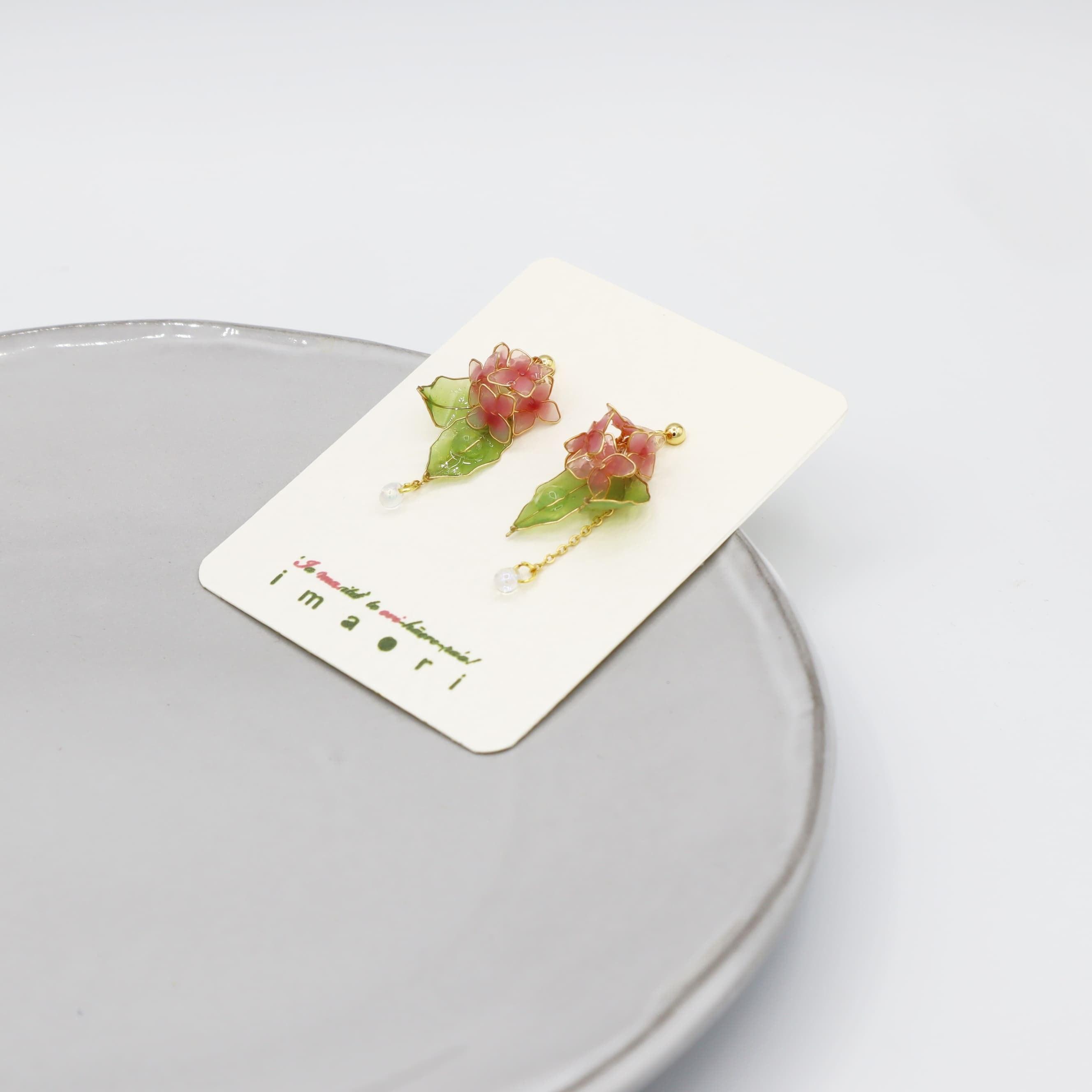 紫陽花ピアス（pink）