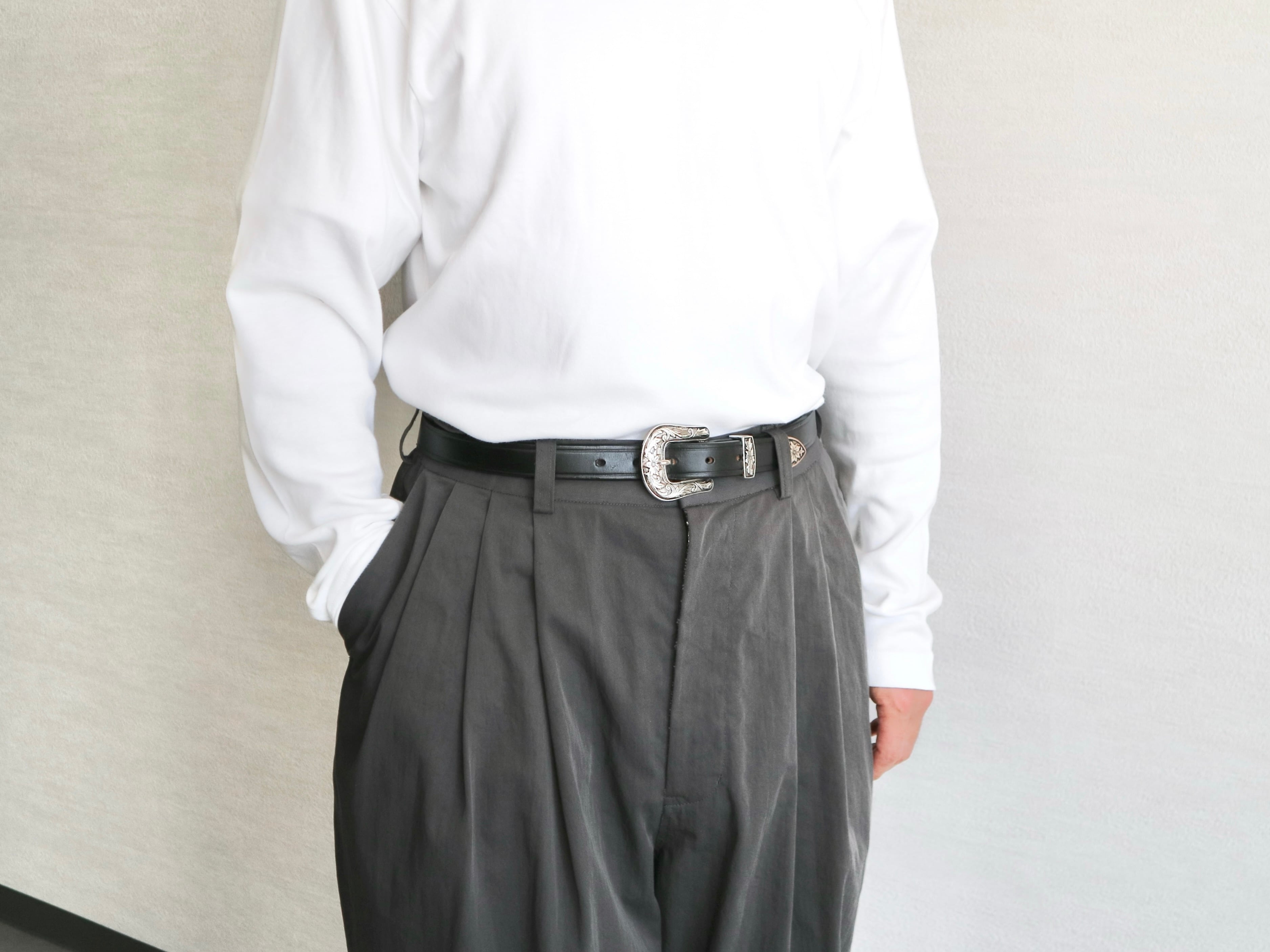 TORY LEATHER トリーレザー】ANTIQUE SILVER BUCKLE SET BELT