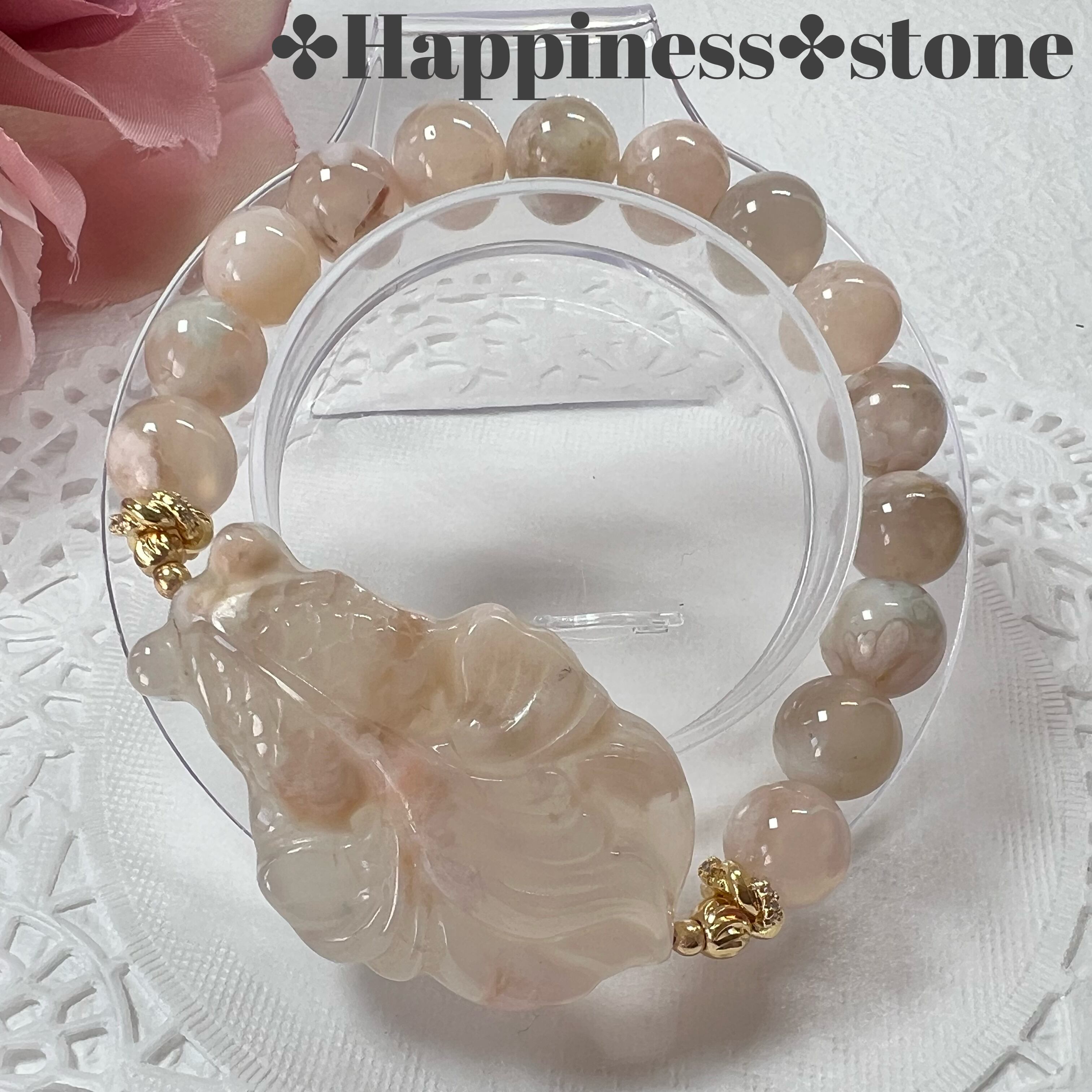 【桜瑪瑙金魚ブレスレットϵ( 'Θ' )϶】♥送料無料♥天然石 パワーストーン