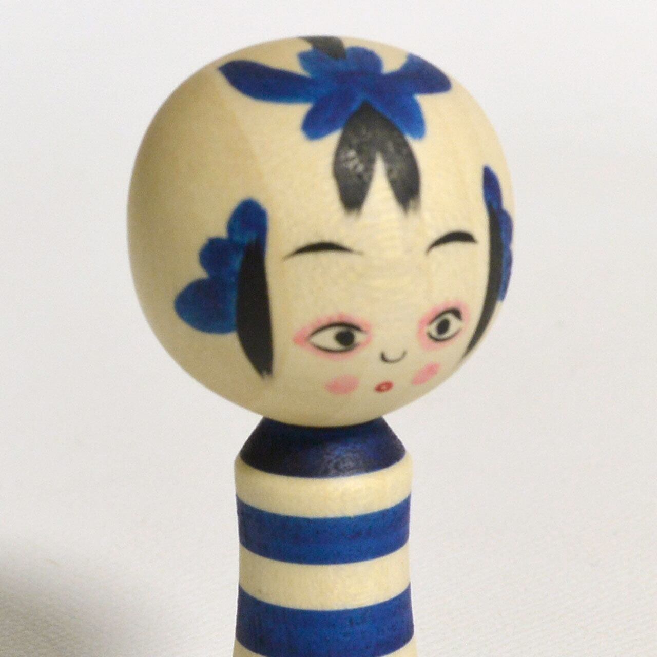 青のこけし（青のシリーズ） 約2寸 約6cm 鈴木明 工人（作並系）#2282