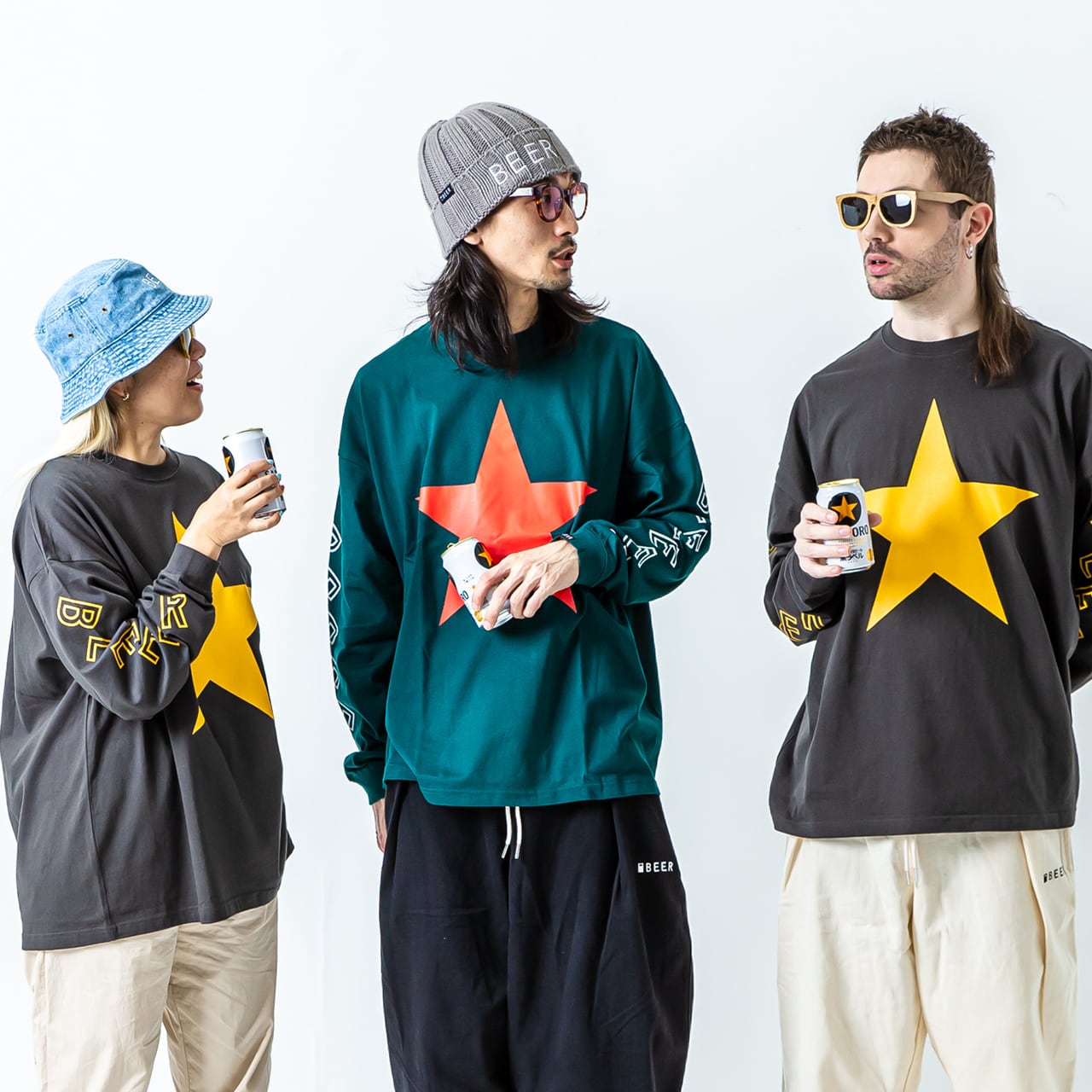 BEER 星ロンT 緑 | BEER