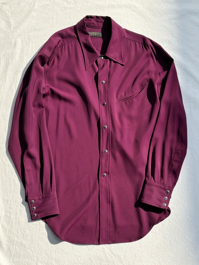 ANTHEM A / VISCOSE MINIMAL WESTERN SHIRTS (WINE)