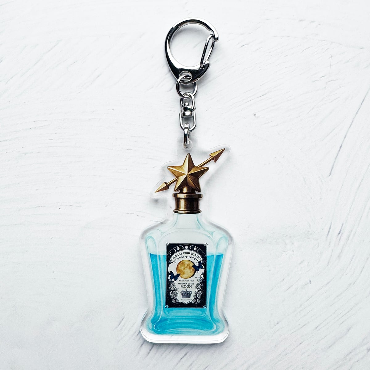 アンティークコラージュ香水瓶 ダイカットアクリルキーホルダー | LALA