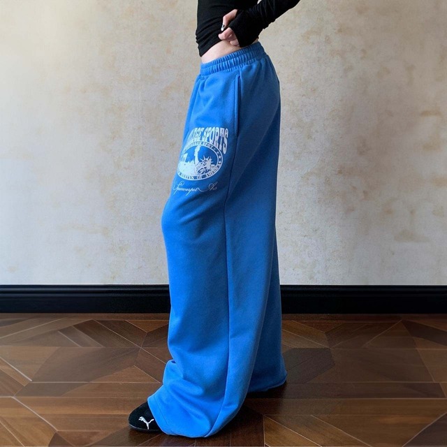 カレッジロゴグラフィックワイドスウェットパンツ 1col   R01661