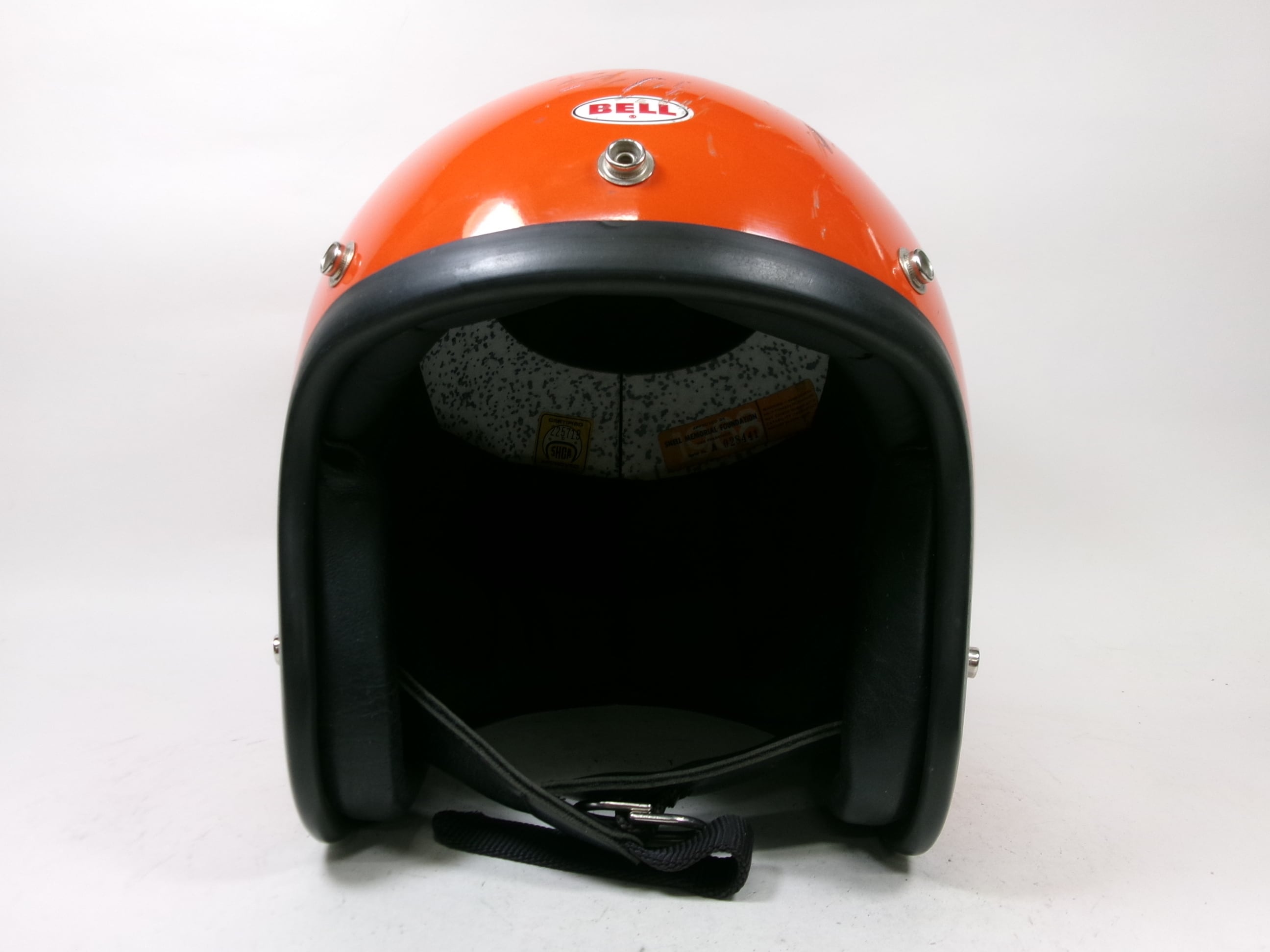 最初期! 70s BELL MOTO 3 青x黄 7 1/4 目深加工済み M☆ ベル モト3