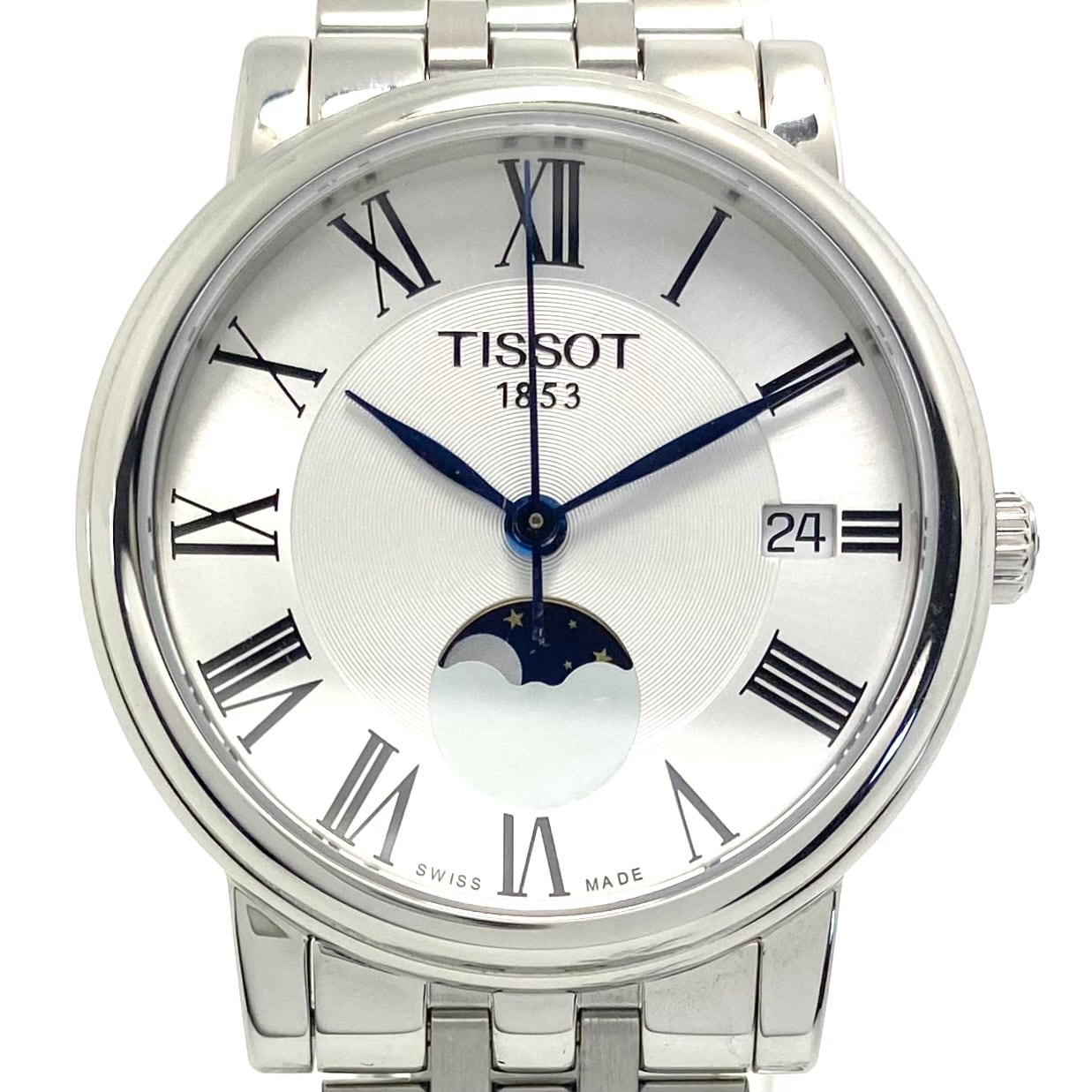TISSOT ティソ カーソン プレミアム 青針 クォーツ 革ベルト 新品電池 TISSOT ティソ カーソン プレミアム 青針 クォーツ 革ベルト 新品電池