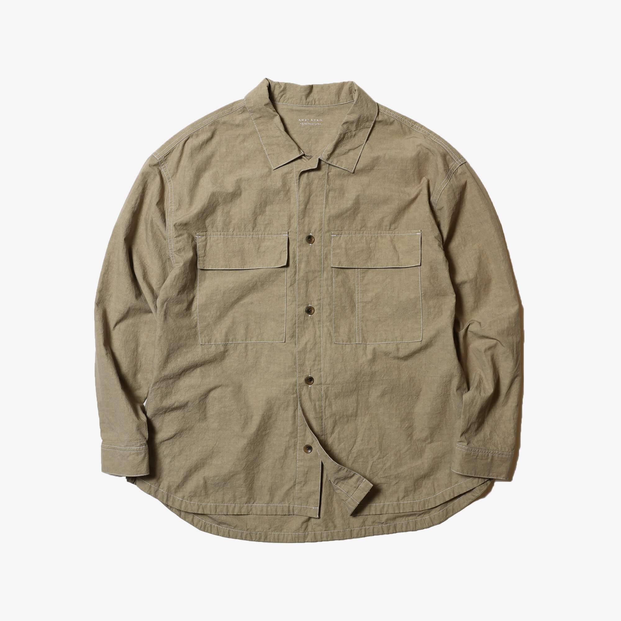 Washer Shirt Jacket / Dusty Beige