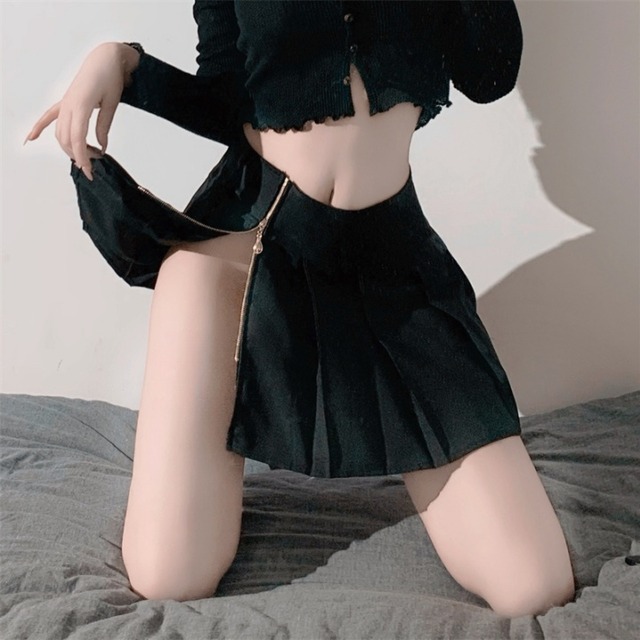 セクシージッパースリットスカート【No.2087】/かわいいレディースコスプレ衣装