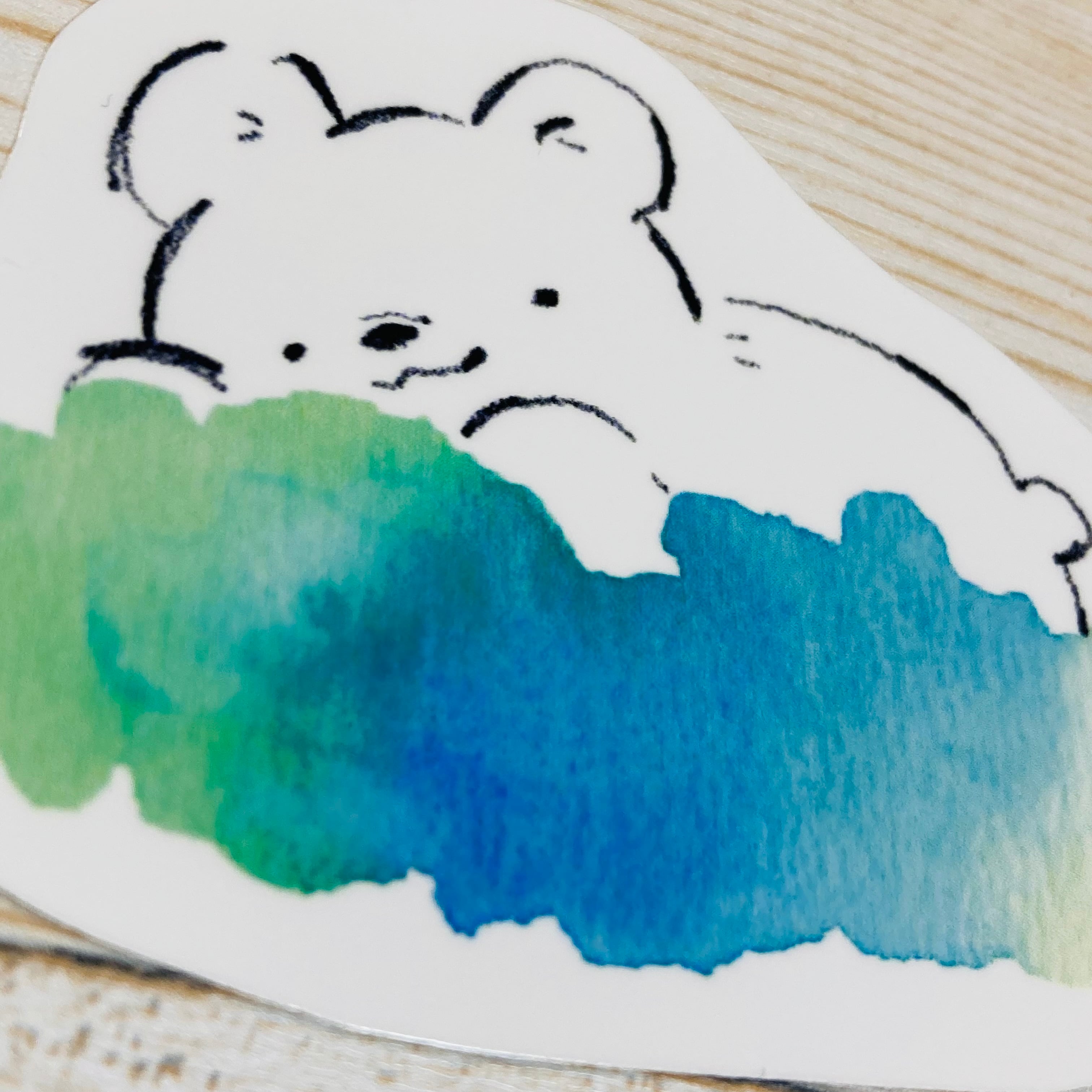 白くまステッカー◎雲のベッドで