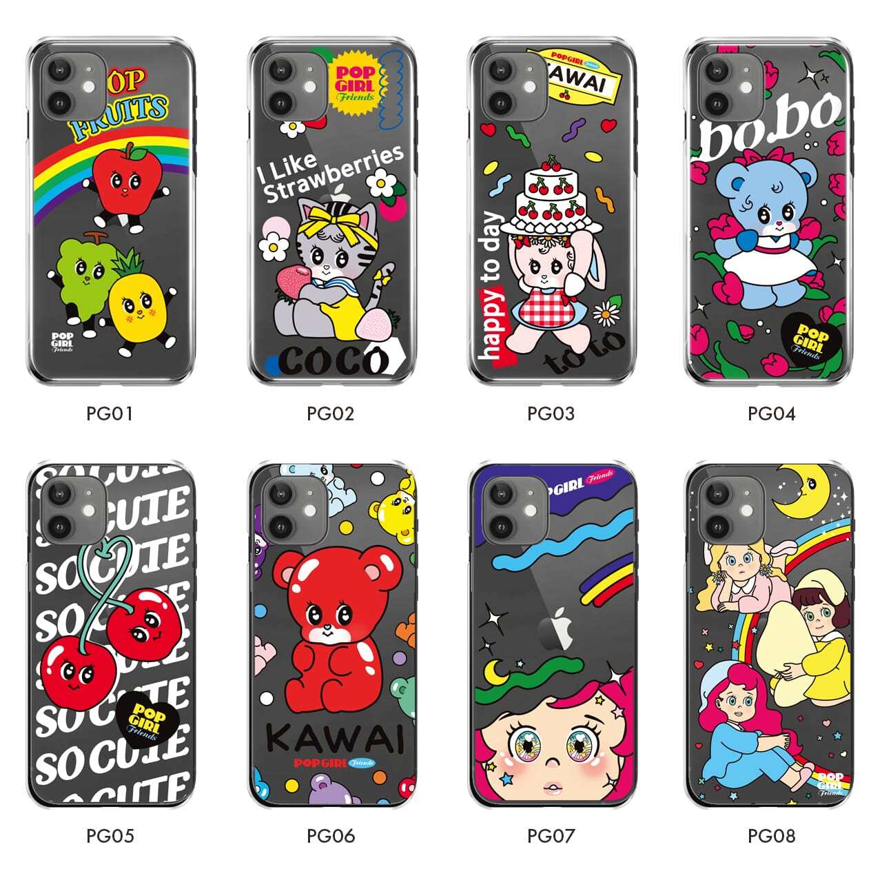 韓国 透明 クリア スマホケース ソフト Popgirl Friends かわいい レトロ デザイナーズ Iphone Android スマホ 携帯カバー 猫 Pg02 アイフォン ギャラクシー Galaxy 韓国スマホケース専門店 Korean Case