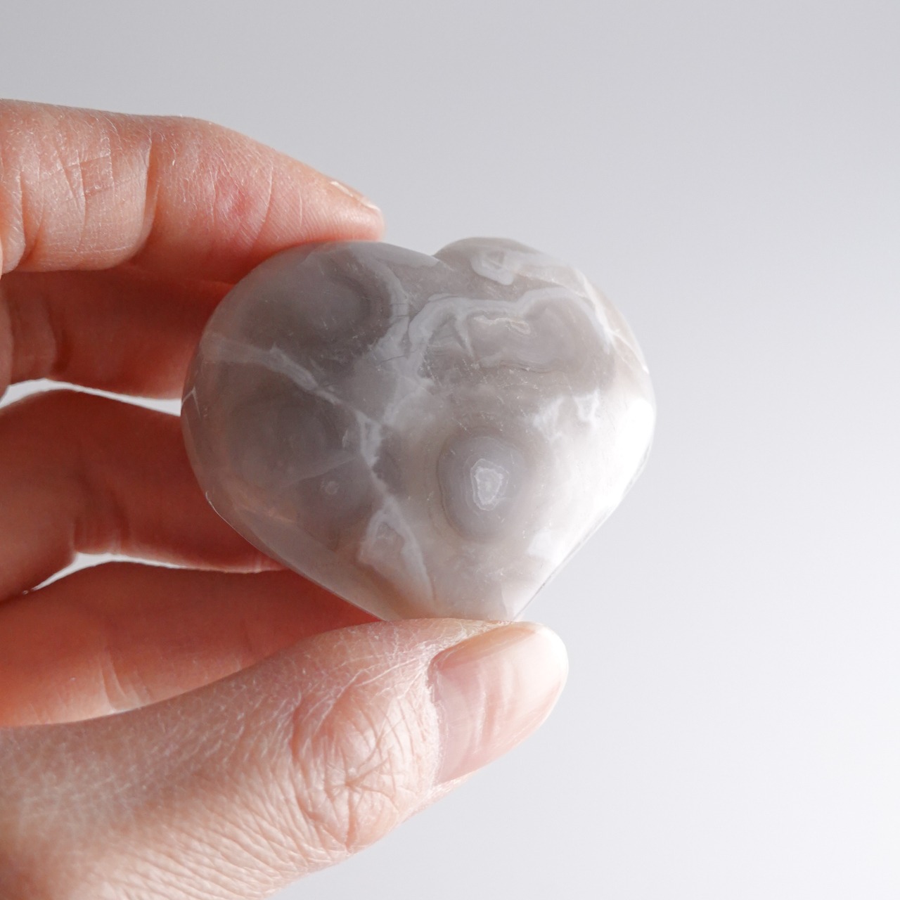 クレイジーレースアゲート / ホワイト / ハート