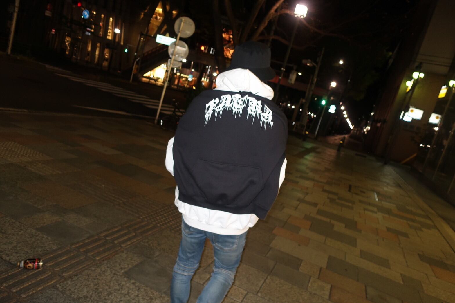 PATRA DRIPLOGO HOODY : BLACKxWHITE