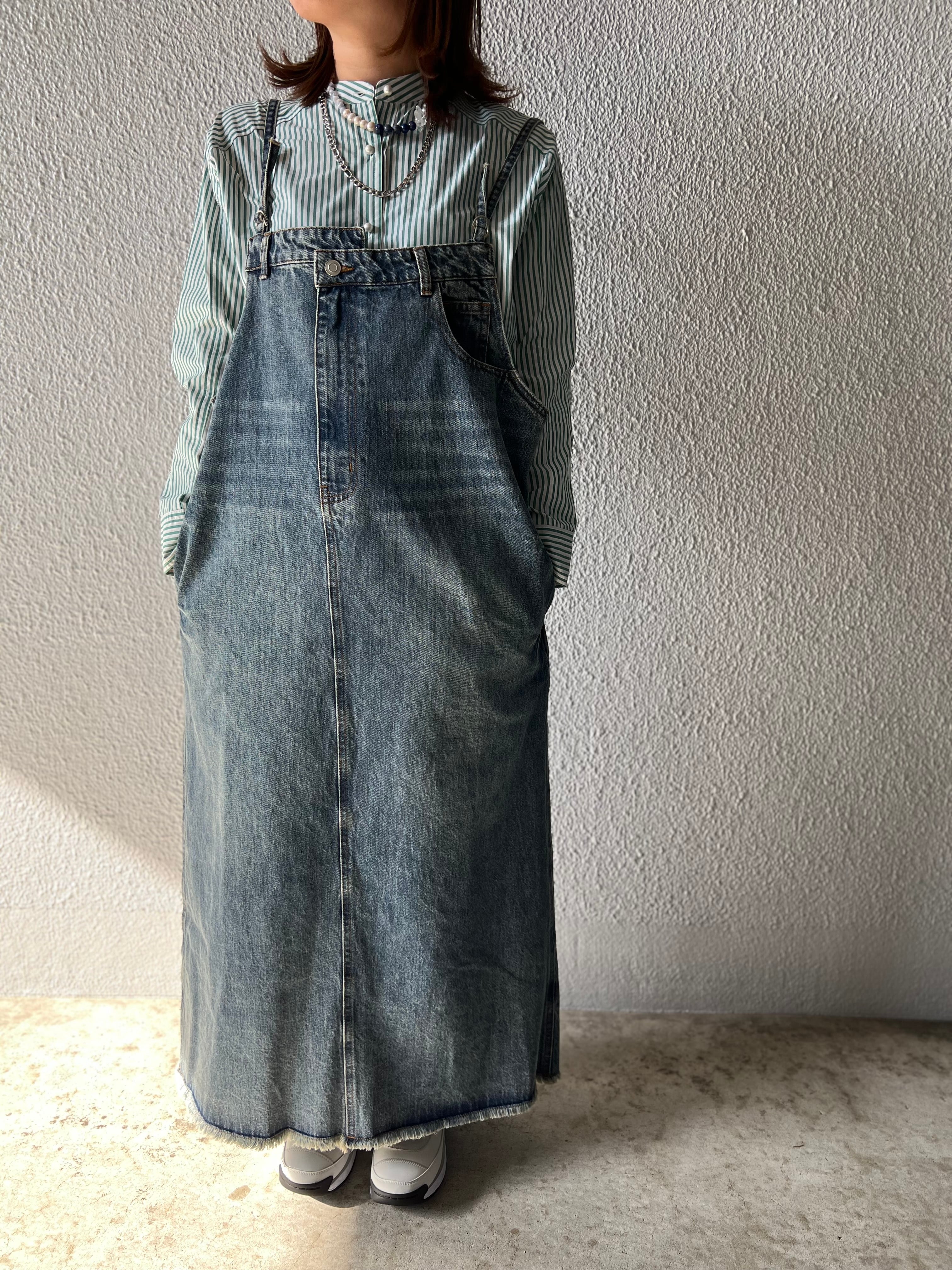 【SELECT】デニムサロペットスカート