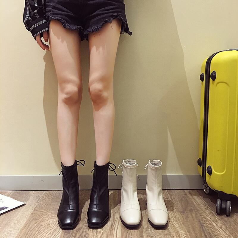 ブーツレッドカジュアル薄手 靴 シューズ スクウェア フェイクシューズ81084367032