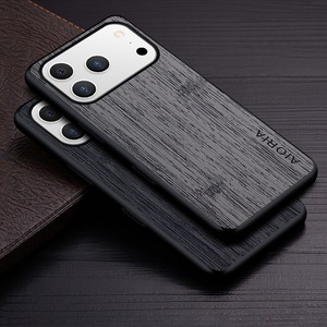◆iPhone 17/16/15/14/13/12/Pro/Pro Max/mini/Plus/Air◆ Wood Pattern Leather Case / ウッド パターン レザー スマホケース