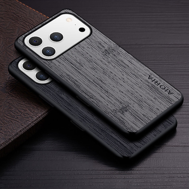◆iPhone17シリーズ 対応◆〔For iPhone〕Wood Pattern Leather Case / ウッド パターン レザー スマホケース