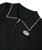 ジップアップポロニットTOPS (BLACK) CQ-49027