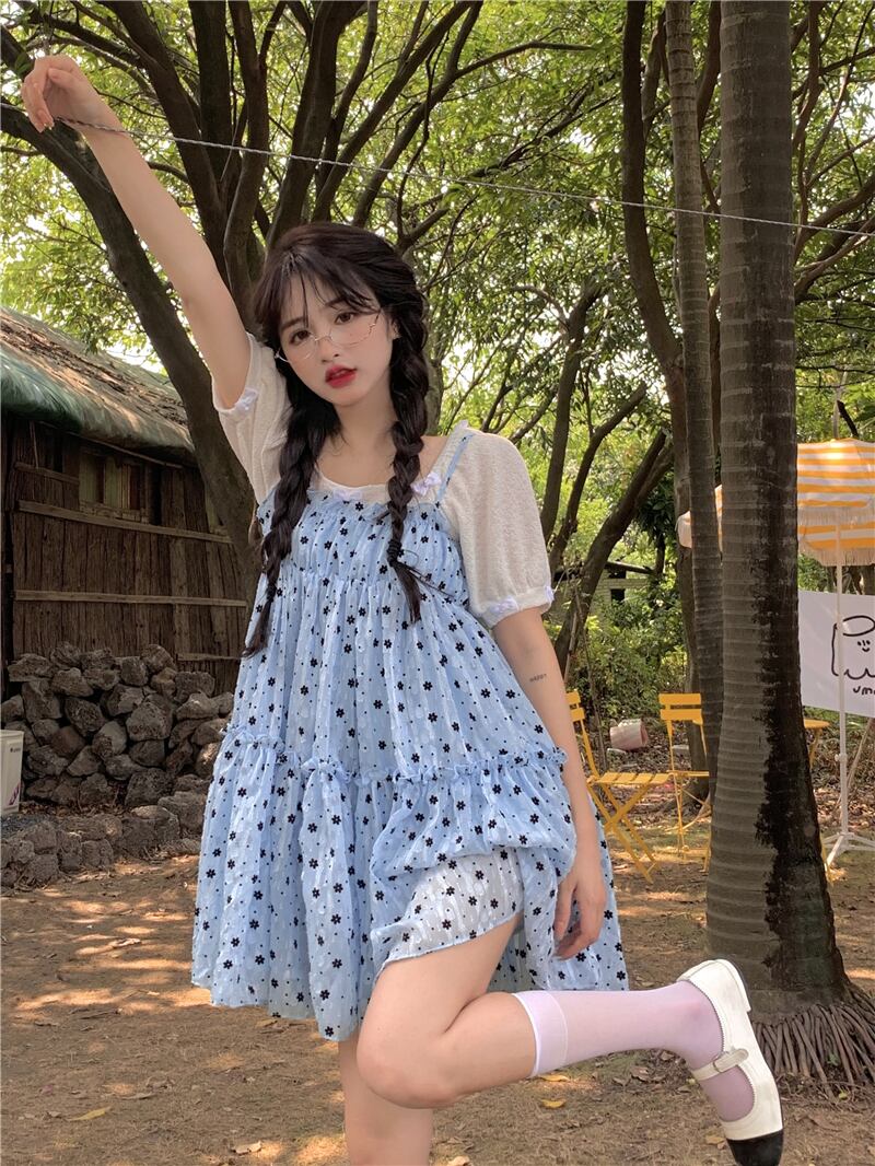 ドレス サマーショートスカート 大人ガーリー スウィート キュート カジュアル ふわふわ 夏物 ブラックストロベリース36310217616