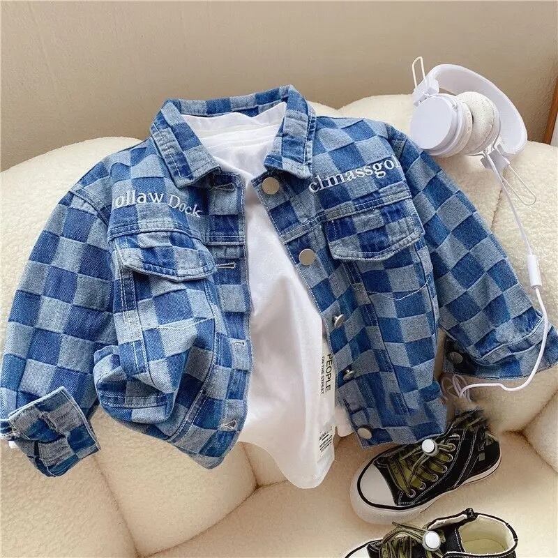 6size / キッズブロックデザインデニムジャケット