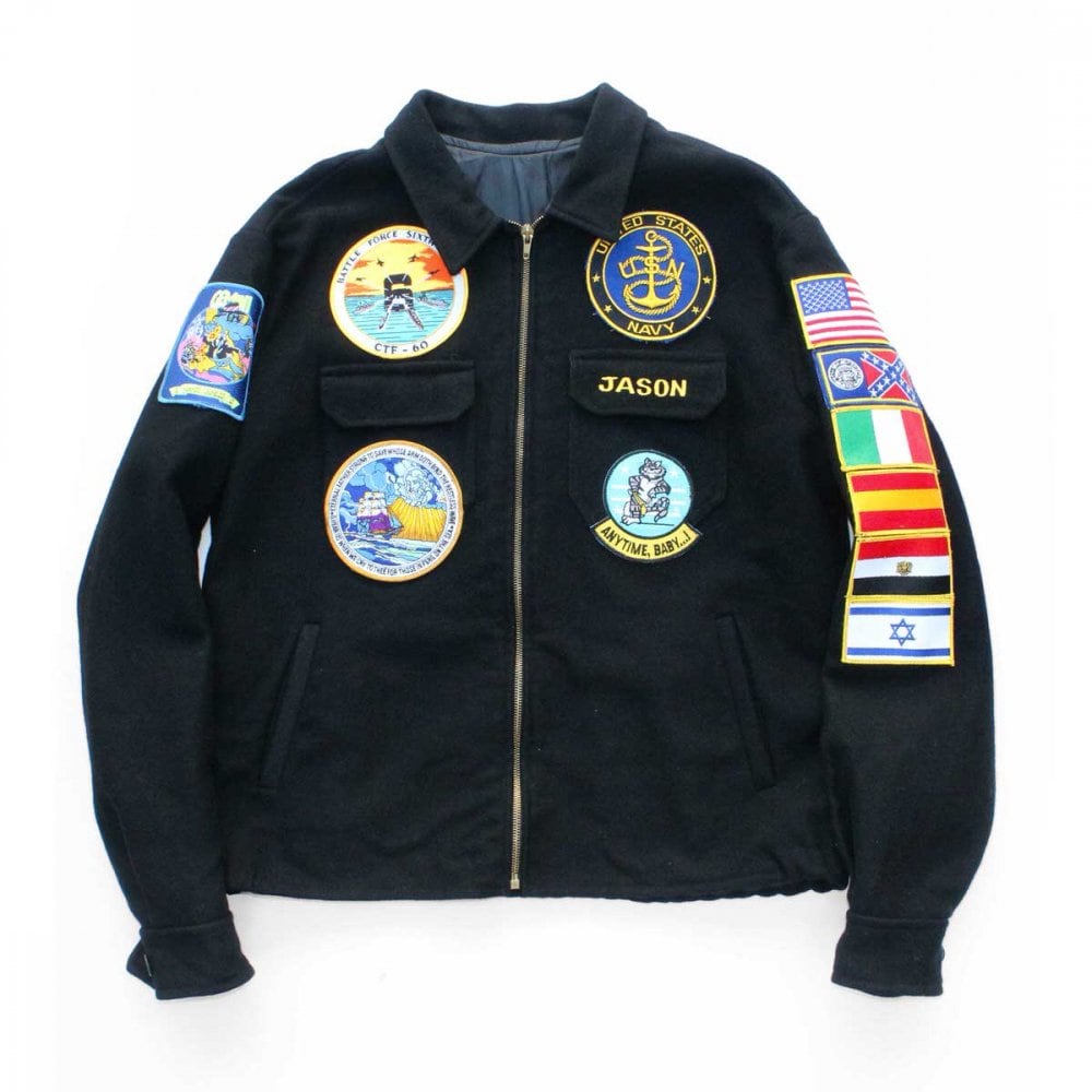 Vintage Souvenir Tour Jacket [US NAVY - USS 1992s-] POPEYE