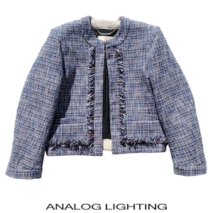 No Collar Jacket／MIX TWEED BLUE