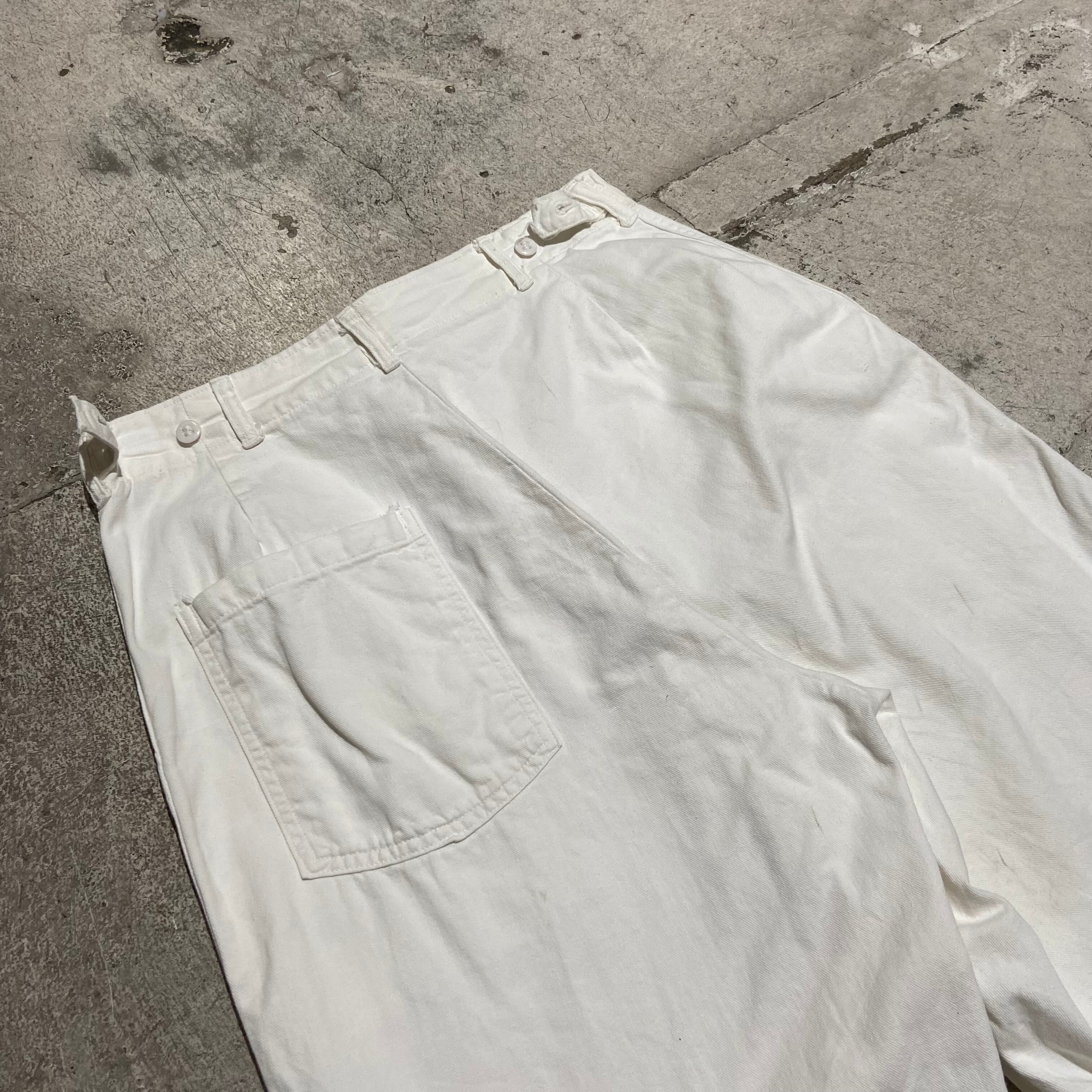 40's 50's⭕️英国⭕️白⭕️ワークパンツ⭕️ビンテージ⭕️ベイカーパンツ 40's 50's⭕️英国⭕️白⭕️ワークパンツ⭕️ビンテージ⭕️ベイカー