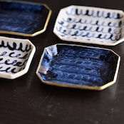 mmc2 MUMCA 丸谷牧子 作 長方形豆皿 紺 金彩 / Pea Plate Dark Blue/ 2104400000368