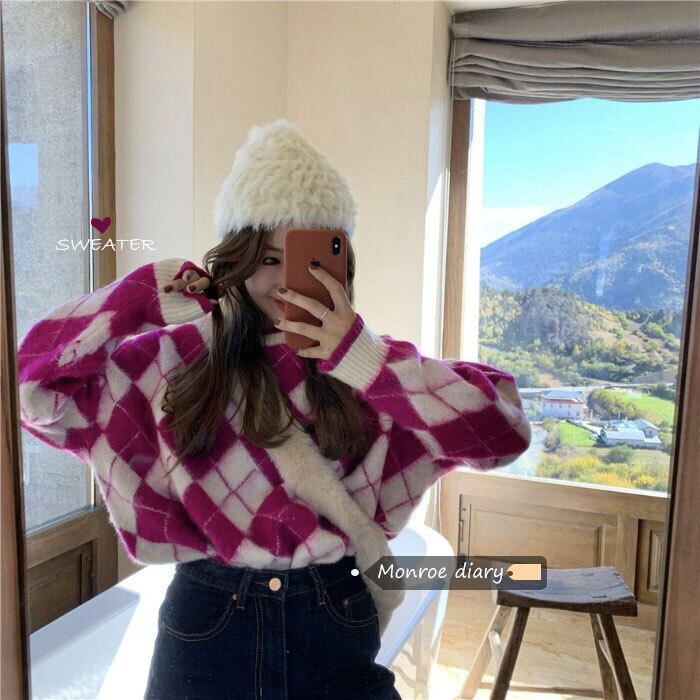 スタンダードセーター ニット スプリングルーズスタイル長袖スリーブトップス ロング レトロ 春物 モンロー53044236087